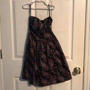 Black and multicolored paisley mini dress